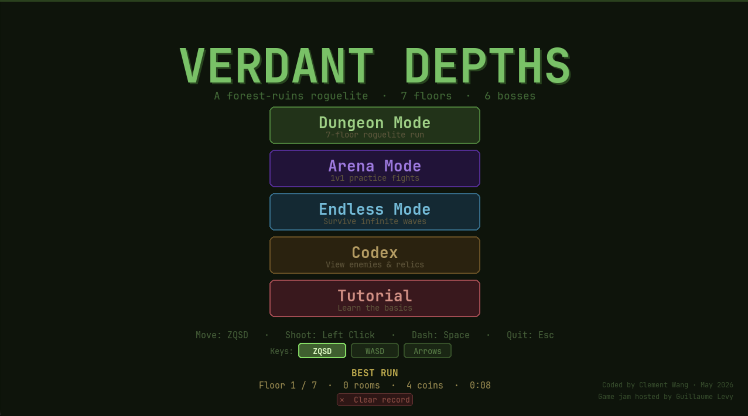 Main menu